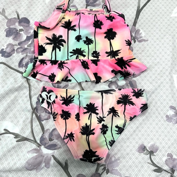 Hurley Tropical Bikini Set Girls 2pc Swimsuit - Picture 2 of 8